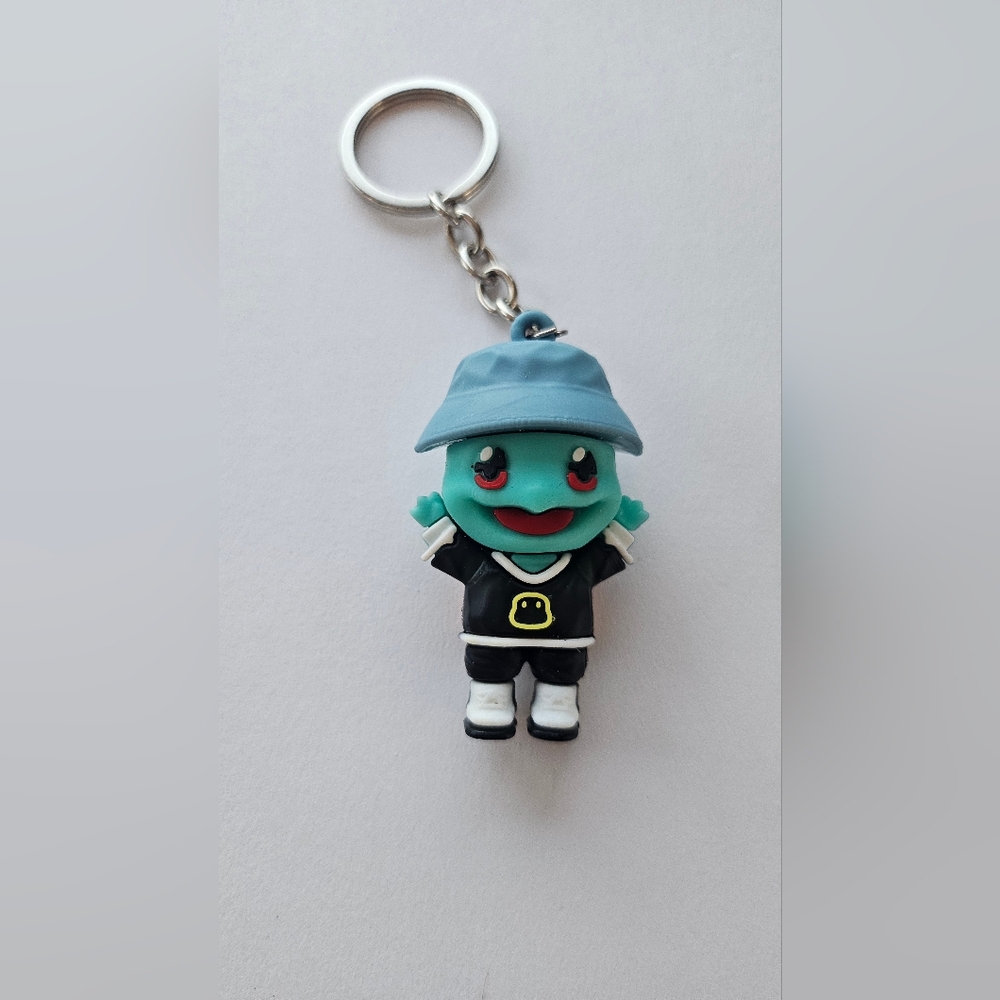 Squirtle keyring, keychain,  key charm, squirtle in a bucket hat